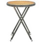 vidaXL Mesa de centro ratán sintético y madera maciza de acacia 60 cm