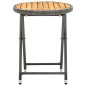 vidaXL Mesa de centro ratán sintético y madera maciza de acacia 60 cm