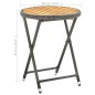 vidaXL Mesa de centro ratán sintético y madera maciza de acacia 60 cm