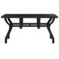 vidaXL Mesa de jardín acero y vidrio negra 140x70x70 cm vidaXL Mesa de jardín acero y vidrio negra 140x70x70 cm