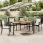 vidaXL Mesa de jardín ratán PE negro y superficie madera maciza acacia vidaXL Mesa de jardín ratán PE negro y superficie madera maciza acacia