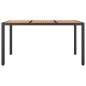 vidaXL Mesa de jardín ratán PE negro y superficie madera maciza acacia vidaXL Mesa de jardín ratán PE negro y superficie madera maciza acacia