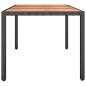 vidaXL Mesa de jardín ratán PE negro y superficie madera maciza acacia vidaXL Mesa de jardín ratán PE negro y superficie madera maciza acacia