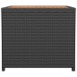 vidaXL Mesa de centro ratán negro y superficie madera maciza acacia