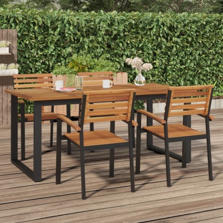 vidaXL Mesa de jardín con patas en U madera maciza acacia 180x90x75 cm