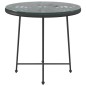 vidaXL Mesa de comedor de vidrio templado y acero negro 80 cm
