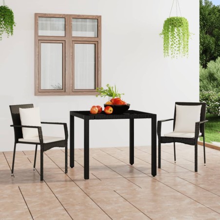 vidaXL Sillas de jardín con cojines 2 unidades ratán sintético negro