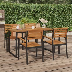 vidaXL Mesa de jardín con patas en U madera maciza acacia 148x80x75 cm