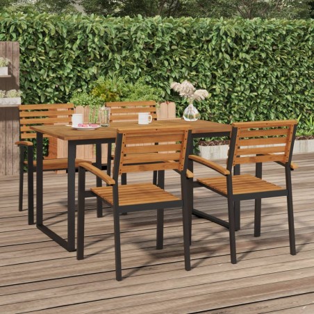 vidaXL Mesa de jardín con patas en U madera maciza acacia 148x80x75 cm