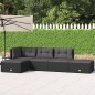 vidaXL Set de muebles de jardín 5 pzas y cojines ratán sintético negro vidaXL Set de muebles de jardín 5 pzas y cojines ratán sintético negro