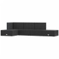 vidaXL Set de muebles de jardín 5 pzas y cojines ratán sintético negro vidaXL Set de muebles de jardín 5 pzas y cojines ratán sintético negro