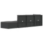 vidaXL Set de muebles de jardín 5 pzas y cojines ratán sintético negro vidaXL Set de muebles de jardín 5 pzas y cojines ratán sintético negro