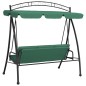 vidaXL Banco columpio de jardín con dosel tela y acero verde 198 cm vidaXL Banco columpio de jardín con dosel tela y acero verde 198 cm