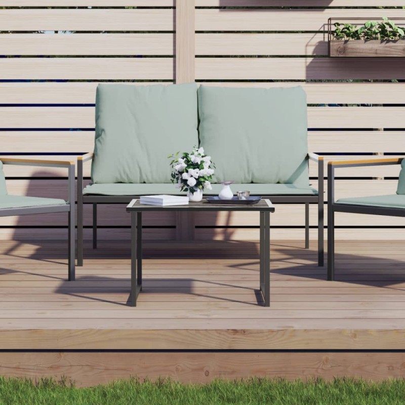 vidaXL Mesa de jardín de acero gris antracita 55x40x37 cm vidaXL Mesa de jardín de acero gris antracita 55x40x37 cm