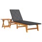 vidaXL Tumbona con mesa ratán sintético y madera maciza de acacia vidaXL Tumbona con mesa ratán sintético y madera maciza de acacia