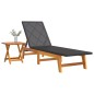 vidaXL Tumbona con mesa ratán sintético y madera maciza de acacia vidaXL Tumbona con mesa ratán sintético y madera maciza de acacia