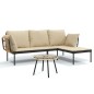 vidaXL Set muebles de jardín 3 piezas y cojines beige ratán sintético vidaXL Set muebles de jardín 3 piezas y cojines beige ratán sintético