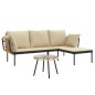 vidaXL Set muebles de jardín 3 piezas y cojines beige ratán sintético vidaXL Set muebles de jardín 3 piezas y cojines beige ratán sintético