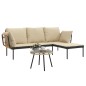 vidaXL Set muebles de jardín 3 piezas y cojines beige ratán sintético vidaXL Set muebles de jardín 3 piezas y cojines beige ratán sintético