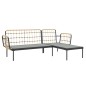 vidaXL Set muebles de jardín 3 piezas y cojines beige ratán sintético vidaXL Set muebles de jardín 3 piezas y cojines beige ratán sintético