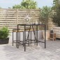 vidaXL Mesa alta bar ratán PE y superficie vidrio negro 110x70x110 cm vidaXL Mesa alta bar ratán PE y superficie vidrio negro 110x70x110 cm