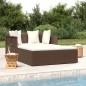 vidaXL Tumbona con cojines ratán sintético marrón 182x118x63 cm vidaXL Tumbona con cojines ratán sintético marrón 182x118x63 cm