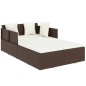 vidaXL Tumbona con cojines ratán sintético marrón 182x118x63 cm vidaXL Tumbona con cojines ratán sintético marrón 182x118x63 cm