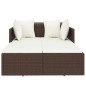 vidaXL Tumbona con cojines ratán sintético marrón 182x118x63 cm vidaXL Tumbona con cojines ratán sintético marrón 182x118x63 cm