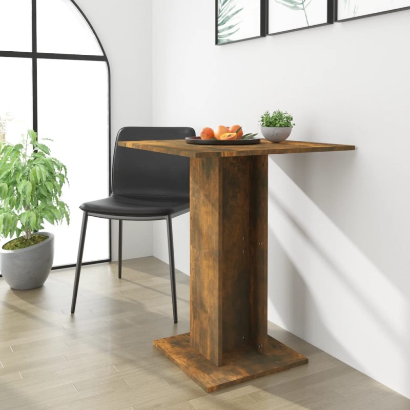 vidaXL Mesa de bistró madera contrachapada roble ahumado 60x60x75 cm vidaXL Mesa de bistró madera contrachapada roble ahumado 60x60x75 cm