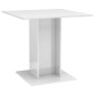 vidaXL Mesa de comedor madera contrachapada blanco brillo 80x80x75 cm