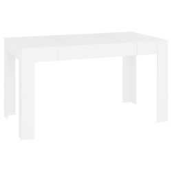 vidaXL Mesa de comedor de madera contrachapada blanco 140x74,5x76 cm