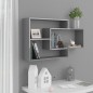 vidaXL Estantes de pared contrachapada gris brillante 104x20x58,5 cm vidaXL Estantes de pared contrachapada gris brillante 104x20x58,5 cm