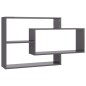 vidaXL Estantes de pared contrachapada gris brillante 104x20x58,5 cm vidaXL Estantes de pared contrachapada gris brillante 104x20x58,5 cm