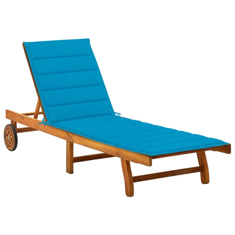 vidaXL Tumbona de jardín con cojín madera maciza de acacia 