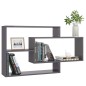 vidaXL Estantes de pared contrachapada gris brillante 104x20x58,5 cm vidaXL Estantes de pared contrachapada gris brillante 104x20x58,5 cm
