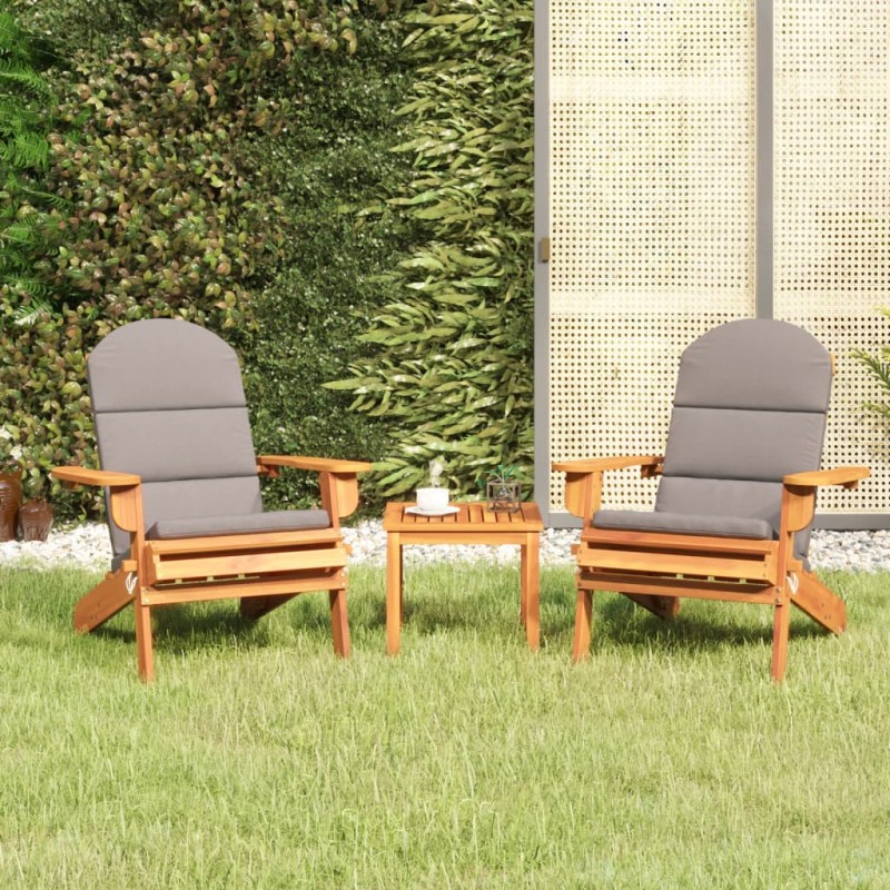 vidaXL Juego de muebles de jardín Adirondack 3 piezas madera acacia vidaXL Juego de muebles de jardín Adirondack 3 piezas madera acacia