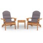 vidaXL Juego de muebles de jardín Adirondack 3 piezas madera acacia vidaXL Juego de muebles de jardín Adirondack 3 piezas madera acacia