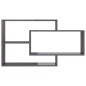 vidaXL Estantes de pared contrachapada gris brillante 104x20x58,5 cm vidaXL Estantes de pared contrachapada gris brillante 104x20x58,5 cm