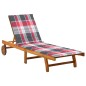 vidaXL Tumbona de jardín con cojín madera maciza de acacia vidaXL Tumbona de jardín con cojín madera maciza de acacia