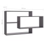 vidaXL Estantes de pared contrachapada gris brillante 104x20x58,5 cm vidaXL Estantes de pared contrachapada gris brillante 104x20x58,5 cm