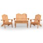 vidaXL Juego de muebles de jardín Adirondack 4 piezas madera acacia