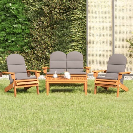 vidaXL Juego de muebles de jardín Adirondack 4 piezas madera acacia
