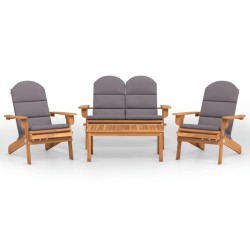 vidaXL Juego de muebles de jardín Adirondack 4 piezas madera acacia