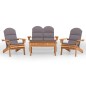 vidaXL Juego de muebles de jardín Adirondack 4 piezas madera acacia