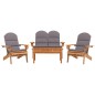 vidaXL Juego de muebles de jardín Adirondack 4 piezas madera acacia