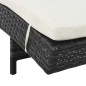 vidaXL Tumbonas con ruedas y cojines 2 unidades ratán sintético negro vidaXL Tumbonas con ruedas y cojines 2 unidades ratán sintético negro