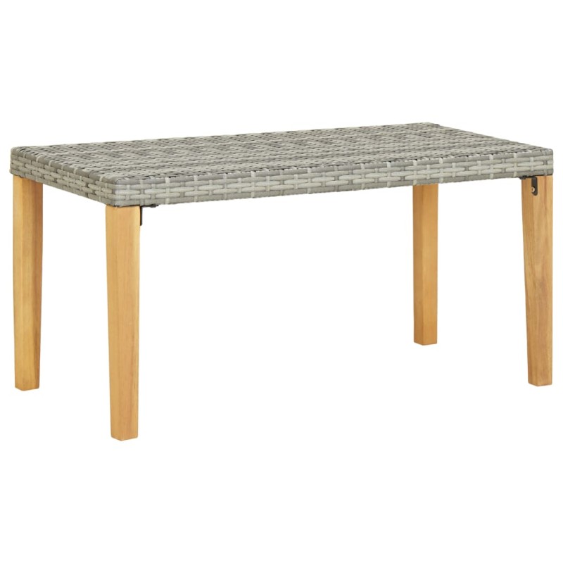 vidaXL Banco de jardín ratán sintético y madera de acacia gris 120 cm vidaXL Banco de jardín ratán sintético y madera de acacia gris 120 cm
