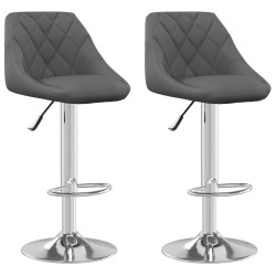 vidaXL Taburete de cocina 2 unidades de terciopelo gris oscuro