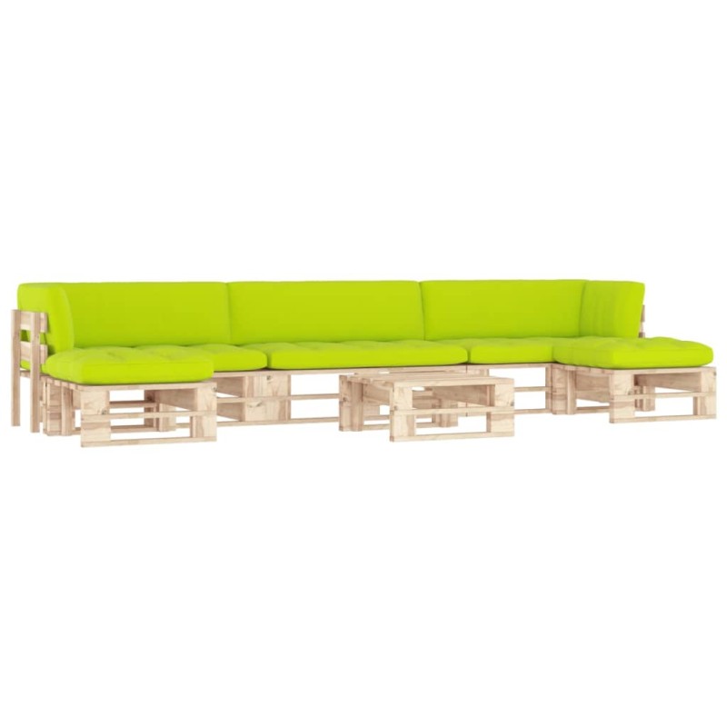 vidaXL Muebles de palets 6 pzas y cojines madera pino impregnada vidaXL Muebles de palets 6 pzas y cojines madera pino impregnada