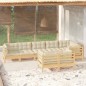 vidaXL Muebles de jardín 8 pzas y cojines madera maciza de pino crema